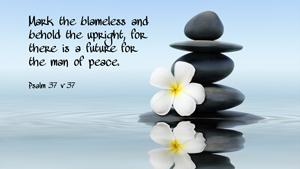 Mark the blameless and behold the upright, for there is a future for the man of peace. Psalm 37 v 37