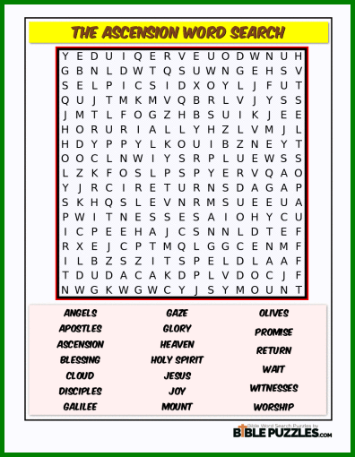 Bible Word Search - The Ascension