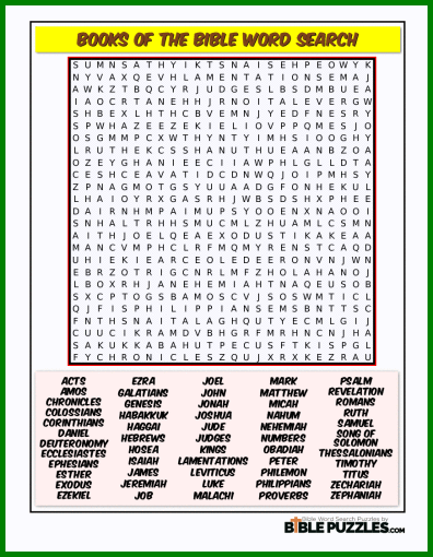 Bible Word Search - Books of the Bible