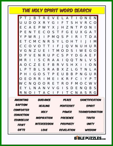 Bible Word Search - The Holy Spirit