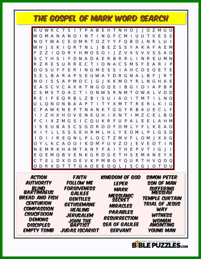 Bible Word Search - The Gospel of Mark