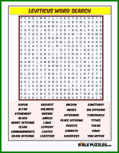 Bible Word Search - Leviticus