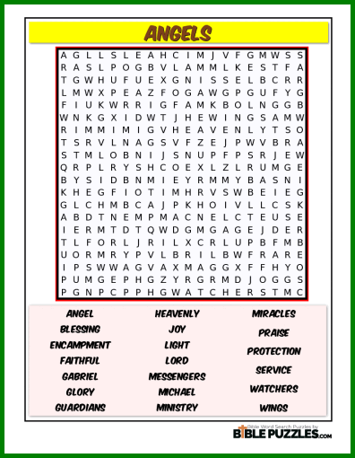 Bible Word Search - Angels