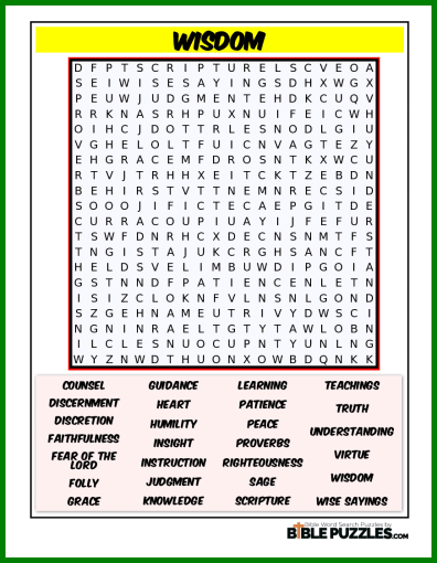 Bible Word Search - Wisdom