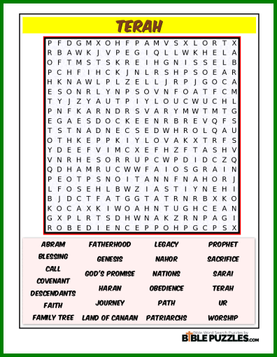 Bible Word Search - Terah