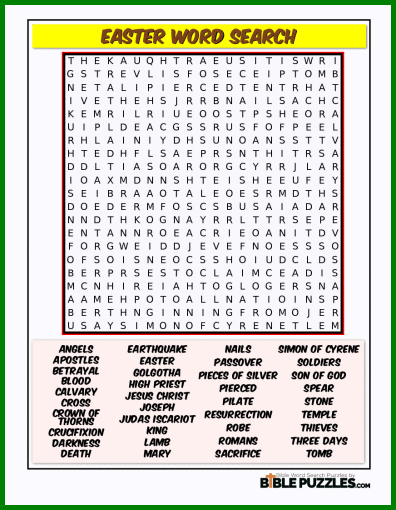 Bible Word Search - Easter