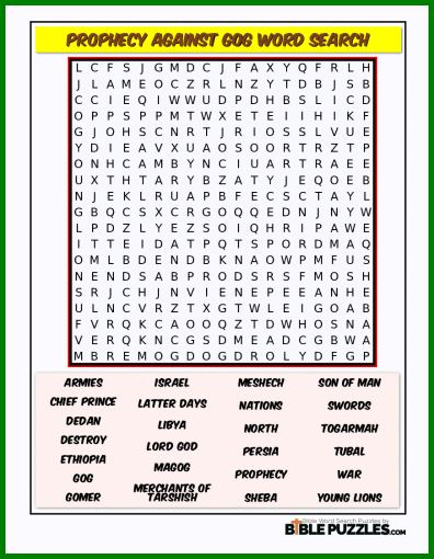 Bible Word Search - Prophecy Against Gog
