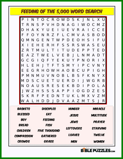 Bible Word Search - Feeding of the 5,000