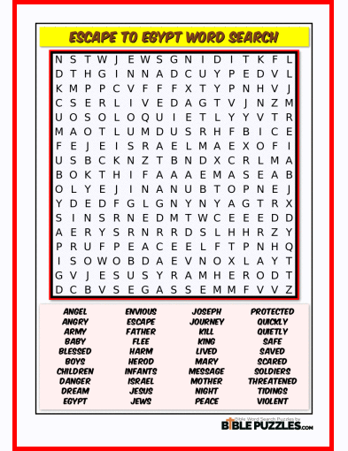 Bible Word Search - Escape to Egypt