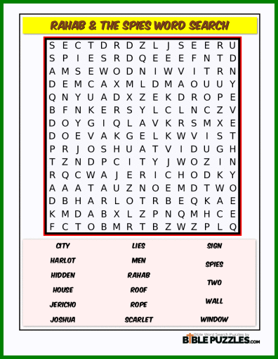 Bible Word Search - Rahab & the Spies