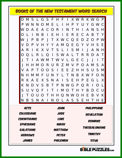 Bible Word Search - Books of the New Testament
