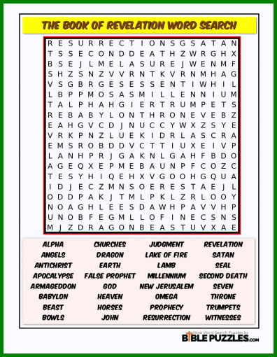 Bible Word Search - The Book of Revelation